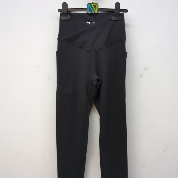 POPFLEX Pants - Popflex Crisscross Hourglass High Waisted Squat Proof Legging Small 25" Black